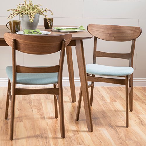 Christopher Knight Home 298970 Idalia Walnut Finish Dining Chair (Set of 2), Mint