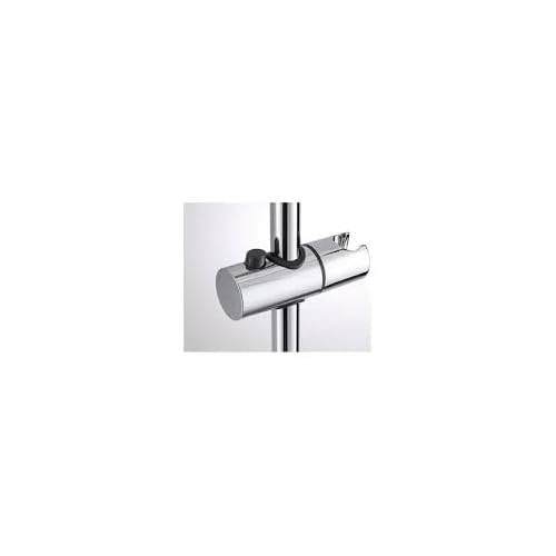FEYZA YAPI Shower Holder,25mm ABS Chrome Hand Shower Bracket,Universal Adjustable Shower Rail Head Slider Clamp Holder Bracket for Standard Round Shower Riser Rail