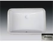 Wells Sinkware Rectangular 21 x 15 Ceramic Undermount Bathroom Sink Vanity Bisque