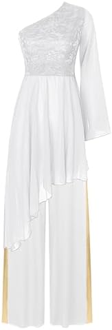 Women Worship Liturgical Dance Dress Floral Lace Tunic Overlays Tops Lyrical Praise Dancewear