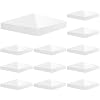 GKOLED 12-Pack 4" x 4" Pyramid White PVC Vinyl Post Top Caps (Only for Vinyl Post with Actual Size of 4" x 4", Not for Wood Posts), Suitable for Fences, lamp, Deck, Mailbox Posts