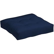 Arden Selections Outdoor Plush Modern Tufted Deep Seat Cushion, 24 x 24, Water Repellent, Fade Resistant, Tufted Deep Seat Bottom for Chair, Sofa, and Couch 24 x 24, Sapphire Blue Leala