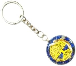 HiJet Lapis Lazuli Tree of Life Orgone Keychain,ChakraBalancing,Healing Crystal,Reiki Healing