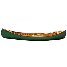 Old Modern Handicrafts Green Canoe with Ribs Curved Bow - Handcrafted in 500+ Hours from Premium Wood Such as Cedar and Hardwood - 118.5L x 26.3W x 16H Inches
