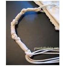 Machine made Thin White Standard Tzitzis Tzitzit Strings Set - Approximately 50 cm long
