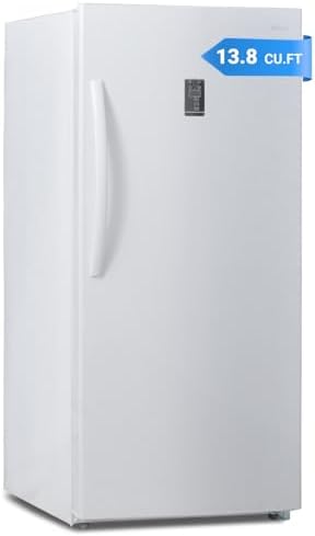 Upright Freezer, Freezer Upright, 13.8 cu ft Frost Free Convertible FridgeFreezer, with LED Light, White