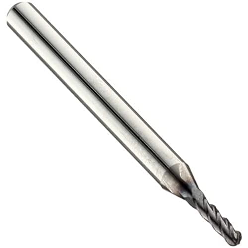 17006153 Carbide Ball Nose End Mill, Inch, TiAlN Finish, Roughing and Finishing Cut, 30 Degree Helix, 4 Flutes, 3 Overall Length, 0.500 Cutting Diameter, 0.500 Shank Diameter