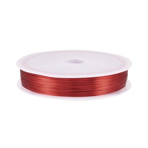 Pandahall 236 Feet Red Copper Wire 28 Gauge Tarnish Resistant Jewelry Crafting Wire Metal Craft Wire for Wire Wrapping Gardening Making
