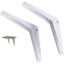 LIGUOYI Folding Shelf Brackets Support, 8/10/12/14 Inch, 2pcs Heavy Duty Iron Shelf Brackets, for Folding Wall Table, Storage Shelves, Wall Mount Brackets with Fixings