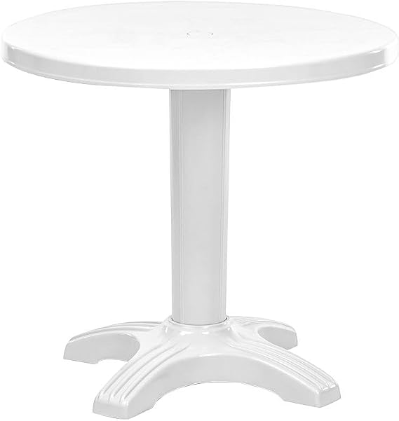 SY-2556 Beyaz Yuvarlak Plastik Masa 80x72 cm 51012