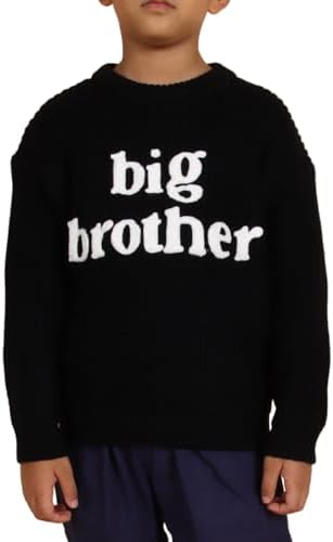 Big Brother Sweater Toddler Boy Letter Embroidery Knit Sweater Baby Crewneck Knitted Sweatshirt Fall Winter Warm Top
