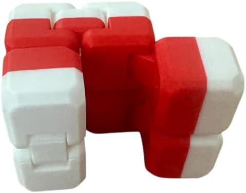 AEE® Infinity Stres Küpü – Sonsuz Hareketli Fidget Küp, Bilek Parmak Güçlendirici, Stres ve Anksiyete Azaltıcı (1, Kırmızı Beyaz)