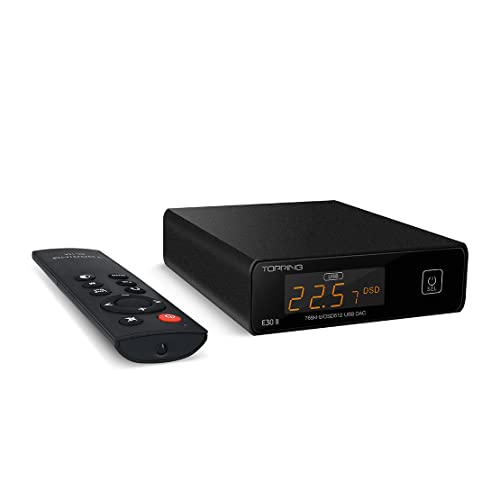 Topping E30II Digital to Analog Audio Converter, HiFi USB DAC 2 x AK4493S XU208 DSD512 32Bit768kHz USBOpticalCoaxial to LR RCA Analog Audio Converters
