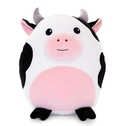Daisy The Cow Squish: 13-Inch Original Super Soft Plush Pillow Toy Adorable and Cuddly Cow Stuffed Animal Plushie for All Ages for Kids and Adults