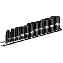 BLACKROBOT E Torx & Star Socket Set With Rail, 11-Piece Female External Sockets, 3/8" 1/4" Drive Precision Torque Inverted Torx Kit, E4 E5 E6 E7 E8 E10 E12 E14 E16 E18 E20 Reverse Socket