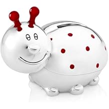 Zilverstad 6352261 Piggy Bank Ladybird Design Tarnish-Resistant 11 x 8.5 x 6.5 cm Silver-Plated