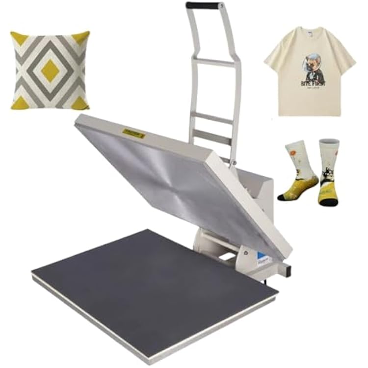 24x32 Manual Heat Press Machine - 4500W Commercial Professional Large Format Heat Transfer Machine for T-Shirts, Sublimation & Fabrics - 110V High Pressure Clamshell No Plug