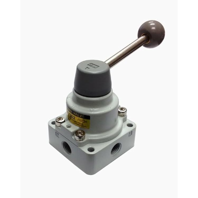 PneumaticPlus SHV202-N02 Pneumatic Hand Lever Air Valve 14 NPT - 4 Way 2 Position
