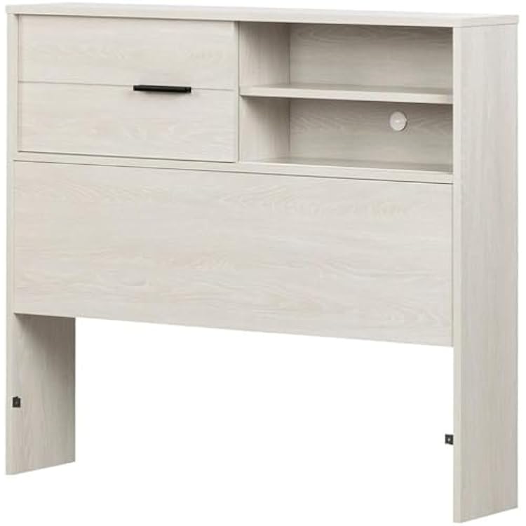 South Shore Fynn Headboard with Storage, Twin 39-Inch, Winter Oak