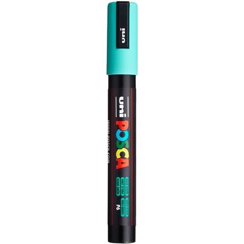 uni POSCA PC-5M Water-Based Paint Markers, Reversible Medium Tip 1.8-2.5mm, Aqua Green
