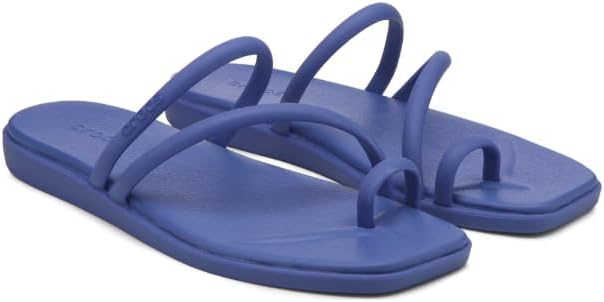 Crocs Women's Miami Toe Loop Sandals | Square Toe Flat | Flexible Straps | Croslite Foam Footbed