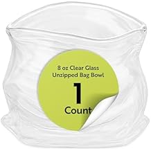 Restaurantware Clear Glass Bowl 8 oz Crinkle Edge Unzipped Bag Bowl Creative Serving Dish Dishwasher Safe Transparent Glass and Microwave-Safe Container for Serving Desserts, Candies