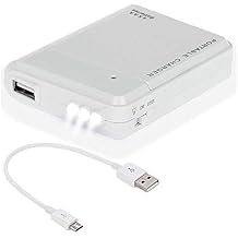 Portable AA Battery Travel Charger for LG Bello 2 and Emergency Re-Charger with LED Light! (Takes 4 AA Batteries) [White]