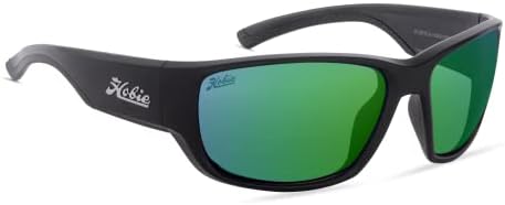 Hobie - Bluefin Float Polarized Sunglasses - Outdoor Sunglasses with HydroClean Lenses for Men and Women - Copper w/Sea Green Lenses/Satin Black Frame