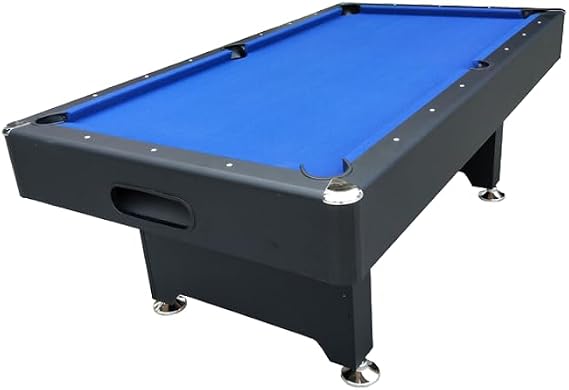 7ft Slate Bed Pool Snooker Black Table Billiards Family Leisure With All Accessories, Great for Kids and Adults