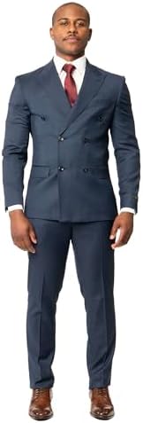 Slim Fit 2 Button Double Breasted Peak Lapel Solid Mens Suit ZF10036