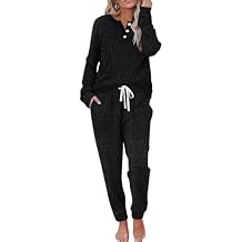 LalaLin Women's Casual Sweatsuits 2 Piece Outfits Long Sleeve Lounge Sets Button Down Jogging Sweatsuits Pockets 2025