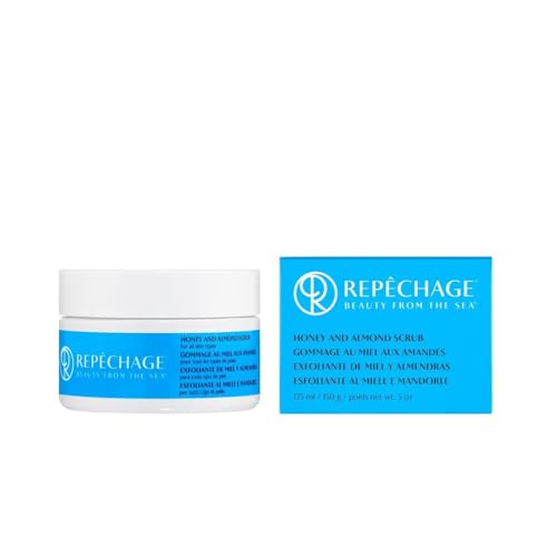 Repechage Honey and Almond Face Scrub For All Skin Types - Exfoliating Face Mask & Scrub Deeply Cleanses, Gentle Facial Exfoliator Helps Remove Blackheads & Unclog Pores, Softens Skin, 125mL  0.5 oz.