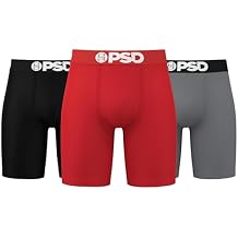 PSD Underwear Mens Boxer Briefs - 3 Pack Cotton Boxer Briefs, Standard Length, Soft & Breathable Boxer Briefs for Men