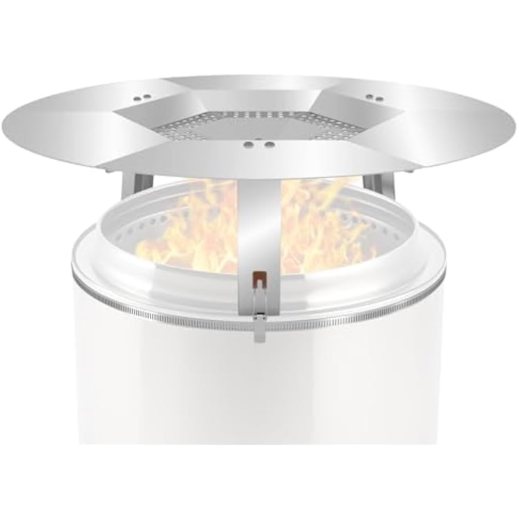 Heat Deflector Fit for Solo Stove Yukon 27, 304 Stainless Steel Heat Diffuser for Yukon Fire Pit with Grill Gloves & Fix Hoop, Capture and Redirect Warmth, Camping Accessory