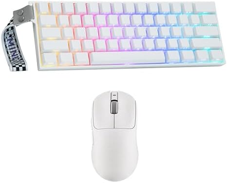MechLands Mini60 HE PRO Hall Effect Keyboard with AJ199 Lightweight Gaming Mouse with Carbon Fiber Shell