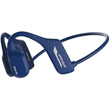 Bone Conduction Headphones IPX68 Waterproof MP3 Swimming Headphones Underwater Music Player Built-in 16G Memory open ear headphones bone conduction headphones bluetooth 5.2 Running Hiking (Blue)