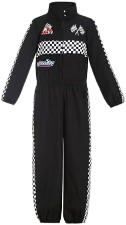 Race Car Driver Costume Boys Racer Jumpsuit Kids Dress Up for Halloween
