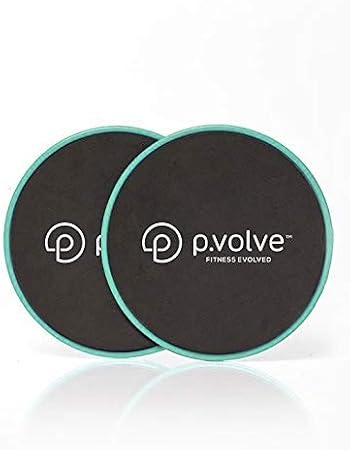 PVOLVE Gliding Discs for Home Workouts Exercise and Fitness Equipment to Use on Carpet Wood and Floor to Sculpt Your Core - Strengthen Legs While Lifting and Tightening The Butt