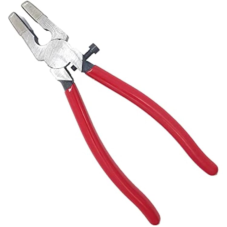 Key Fob Pliers Tool, 8 Inch Glass Running Pliers Attach Rubber Tips, with Adjustable Screw