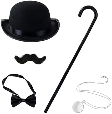 5Pcs Monopolys Costume For Men 1920 Gatsby Men Costume Accessories Monocle Halloween Cosplay Gentlemen Costume