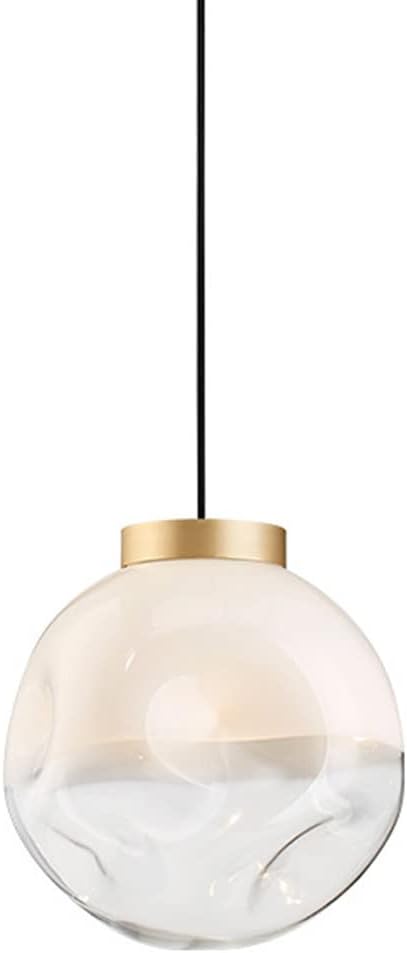 Pendant Light with Globe Round Glass Shade, Industrial Style Retro Hanging Lamps for Dining Room Kitchen Island Single Head Hanging Lamp Minimalism Spherical Hanging Lamp