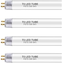 12 Inch F8T5/CW LED Replacement Bulbs, 4100K Cool White, T5 LED 5 Watts Replace Fluorescent Bulb with LED, Replacement Tube for Counter and Cabinet Fixture, 4 Pack