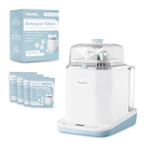 Papablic Bottle Washer and Sterilizer and Dryer, All-in-One Bottle Washer for Bottles, Pump Parts, Baby Essentials - Upgraded Powerful Deep Clean Baby Bottle Washer with 120 Detergent Tablets