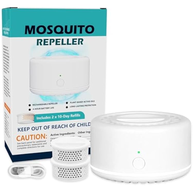 Mosquito Repellent Outdoor Patio, Bug Repellent Outdoor Electronic Mosquito Repeller for Camping Outing Hiking, Plant-Based Mosquito Control Device2 Refill, Citronella