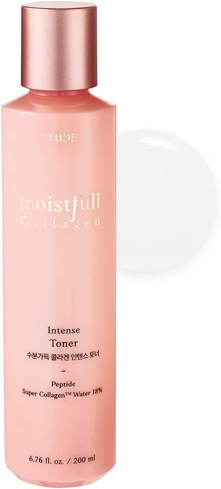 ETUDE Moistfull Collagen Intense Facial Toner 200ml | Hydrating Super Collagen Skin Care | Korean Moisturizing With Low-Molecular Peptides for All Skin Types