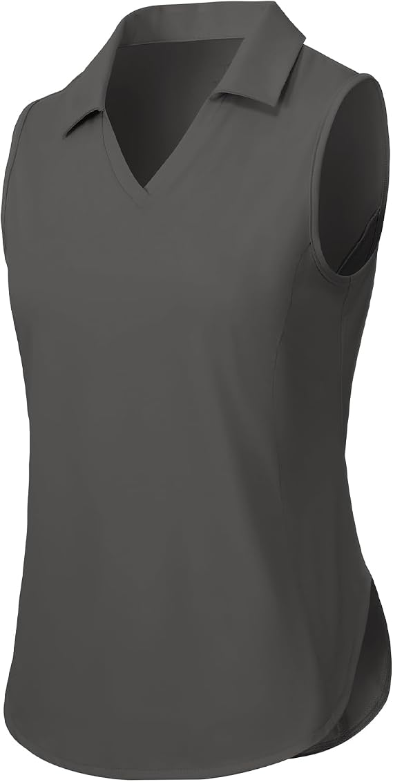TBMPOY Women's Golf Sleeveless Polo Collared Tennis Tank Tops Shirts UPF 50+ Sun Protection Quick Dry Athletic