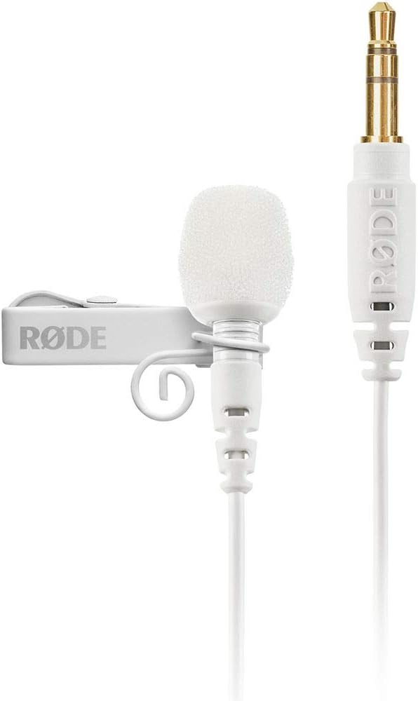 RODE Lavalier GO, Professional Lavalier Microphone Compatible with Wireless GO Series, 3.5 mm Jack, 4.5 mm Capsule, 44 dB Sound, Pop Filter, White