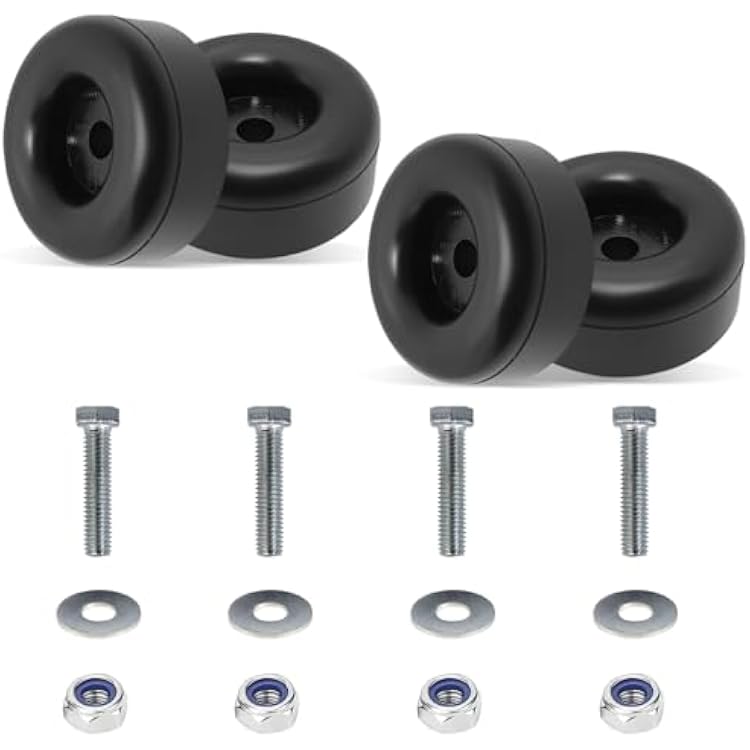 4-Pack Universal Heavy Duty Rubber Anti-Vibration Feet 1x2.5 Inches, Black- Anti Vibration Pads for Pressure Washers, Generators, Air Compressors, Amplifiers & More - Shock Absorbing Stabilizer Pads