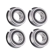 Bearings 1Inch (25.4MM) ID x 2Inch (50.8MM) OD x Width (14.288MM), Deep Groove Ball Bearings with Snap Ring, Garage Door Torsion Spring Center Bearings for Industrial Applications (4-Pack)
