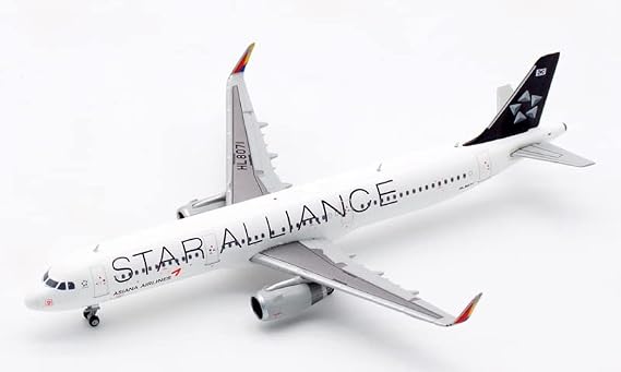 JC Wings Asiana Airlines Star Alliance for Airbus A321 HL8071 1/400 DIECAST Aircraft Pre-Built Model